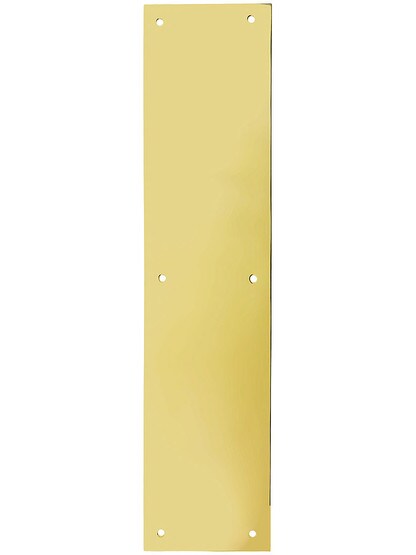 15 inch Commercial Push Plate In Polished Brass.